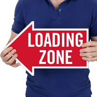 Loading Zone, Left Die-Cut Directional Signs