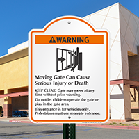 Moving Gate Cause Injury, Keep Clear Signature Sign