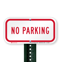 Reflective Aluminum No Parking Signs, Small