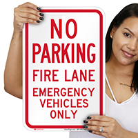 No Parking, Emergency Vehicles Only Signs