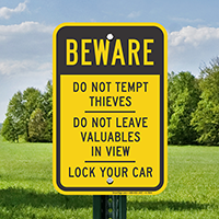 Vehicle Safety Parking Lot Sign