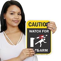 Watch for Gate Arm Caution Signs
