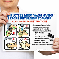 Employees Must Wash Hands Signs
