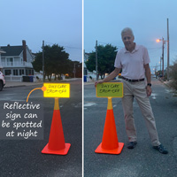 Reflective custom cone top sign