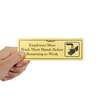 Employees Must Wash Their Hands Before Returning To Work With Symbol