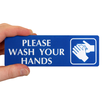 Please Wash Your Hands Diamond Plate Door Sign