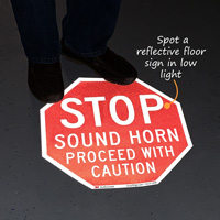Forklift floor reflective decal