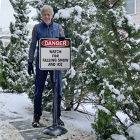 Watch For Falling Snow Sign & Post Kit