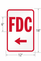 Fire department connection sign