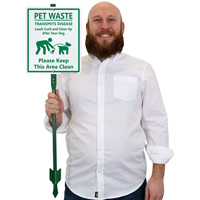 Leash, Curb, and Clean Up Sign