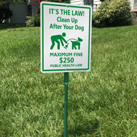 Clean up after your dog sign
