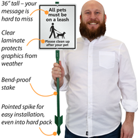 Clean up after your pet sign for lawn