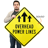 Overhead Power Lines Signs