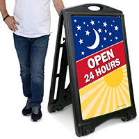 24 Hours Open Sidewalk Sign