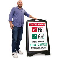 COVID-19 Safety: Sidewalk Sign for Social Distancing