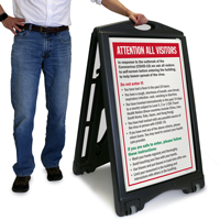 Attention sidewalk sign