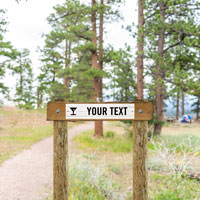 Customizable Ski Trail Sign with Text and Graphics