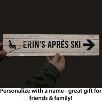 Personalized Ski Slope Sign with Arrow and Clipart