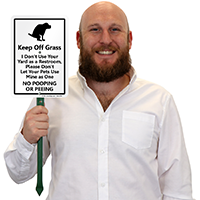 Keep Off Grass No Dog Pooping Peeing Lawn Puppy Sign