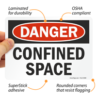 Warning Sign for Confined Spaces