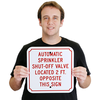 Personalized Automatic Sprinkler Shut-Off Valve Located Signs