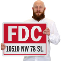 Custom fire department connection sign