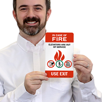 In Case Fire Elevators Out Service Signs