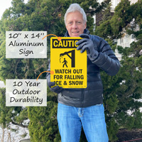Falling ice and snow sign