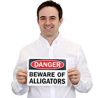 Beware Of Alligators Danger Sign