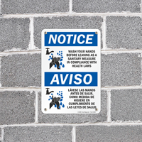 Prominent Warning Hand Washing Safety Sign