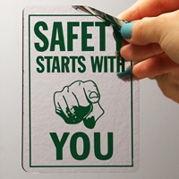 Glass Decal Safety Message Sign