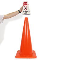 Keep Clear Cone Message Collar Safety Sign