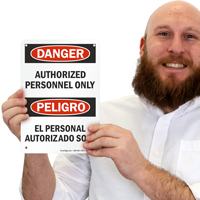 Dual Language Danger Sign