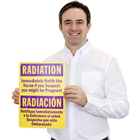 Bilingual Radiation Warning Sign