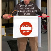 Do not enter: Door barricade sign