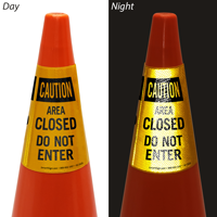 Caution Do Not Enter Cone Collar Sign