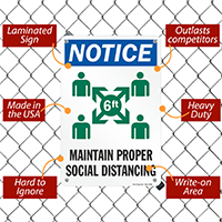 Social distancing reminder sign