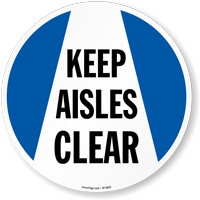 Adhesive floor sign for indoor use