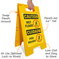 Bilingual Wet Floor Signage: Piso Mojado