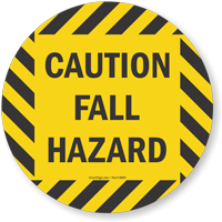 Caution fall hazard slip-safe floor sign
