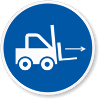 Forklift right symbol floor sign