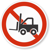 No forklift circular floor sign