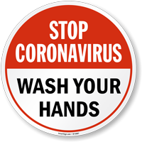 Wash your hands slip-safe floor sign