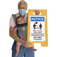 Social Distancing FloorBoss XL Sign