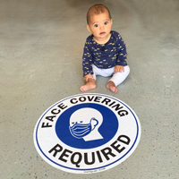 Face mask required SlipSafe floor sticker