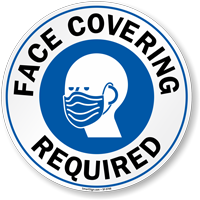 Floor decal for mandatory face covering
