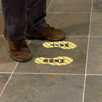 Wait - Here Footprints Floor Marker With Stripes