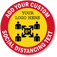 Custom Social Distancing Text Floor Sign