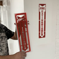 Fire extinguisher stencil