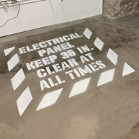 Keep back 36” from electrical panel sign made with a stencil